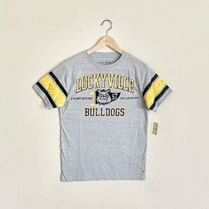 NEW Lucky Brand Luckyville Bulldogs Graphic Gray T Shirt Kids Boys size Large